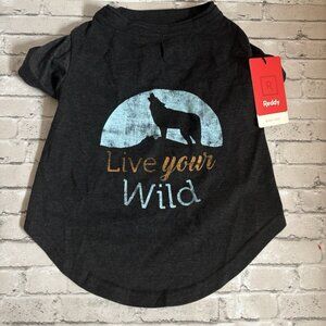 Reddy Grey “ Live Your Wild” Dog Shirt Size Large NWT